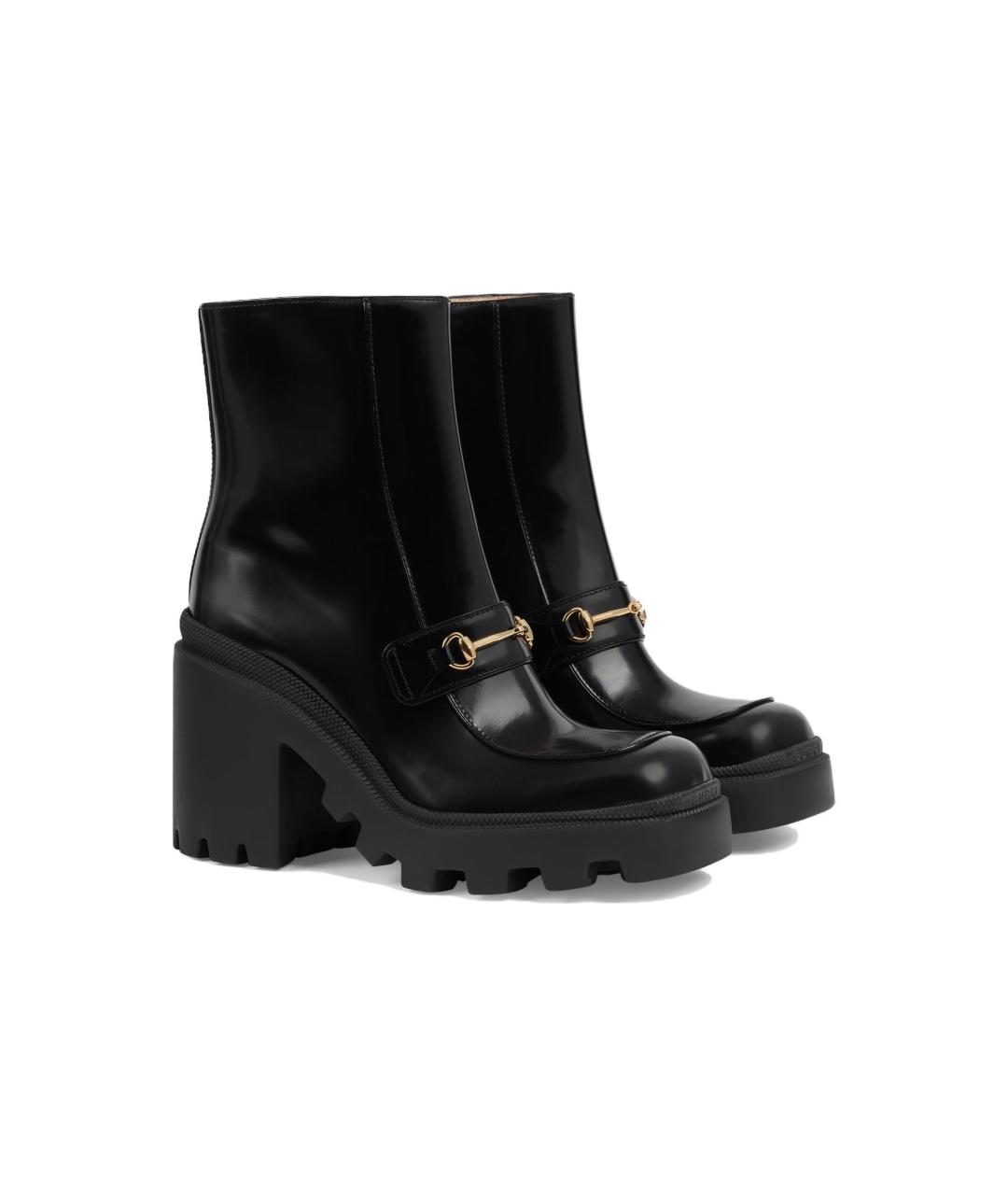 GUCCI Черные кожаные ботильоны, фото 2