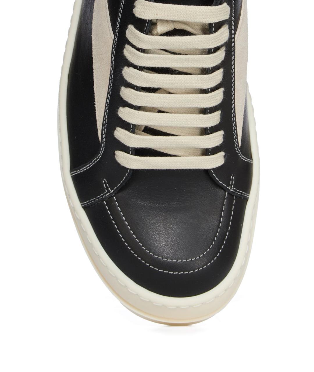 RICK OWENS Черные кожаные низкие ботинки, фото 6