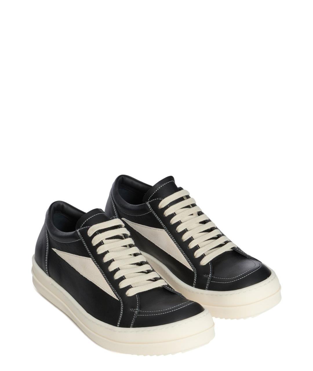 RICK OWENS Черные кожаные низкие ботинки, фото 2