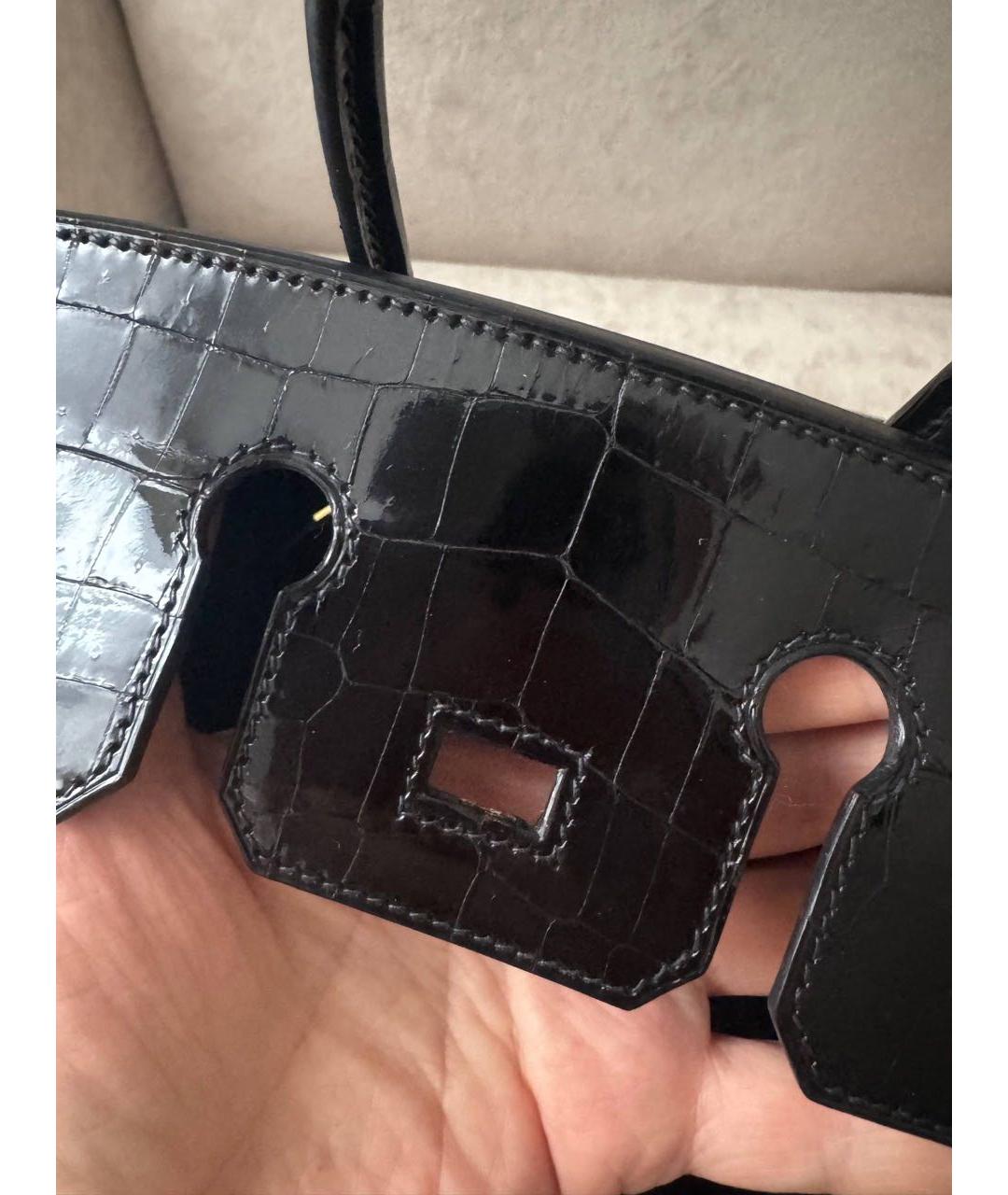HERMES Черная кожаная сумка с короткими ручками, фото 7