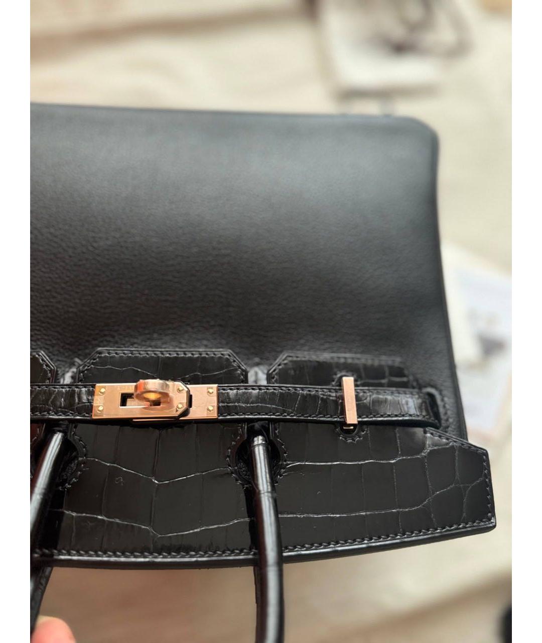 HERMES Черная кожаная сумка с короткими ручками, фото 2