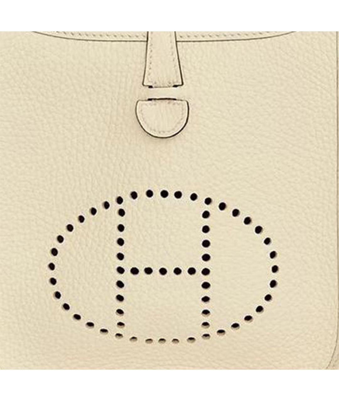 HERMES Белая кожаная сумка через плечо, фото 5