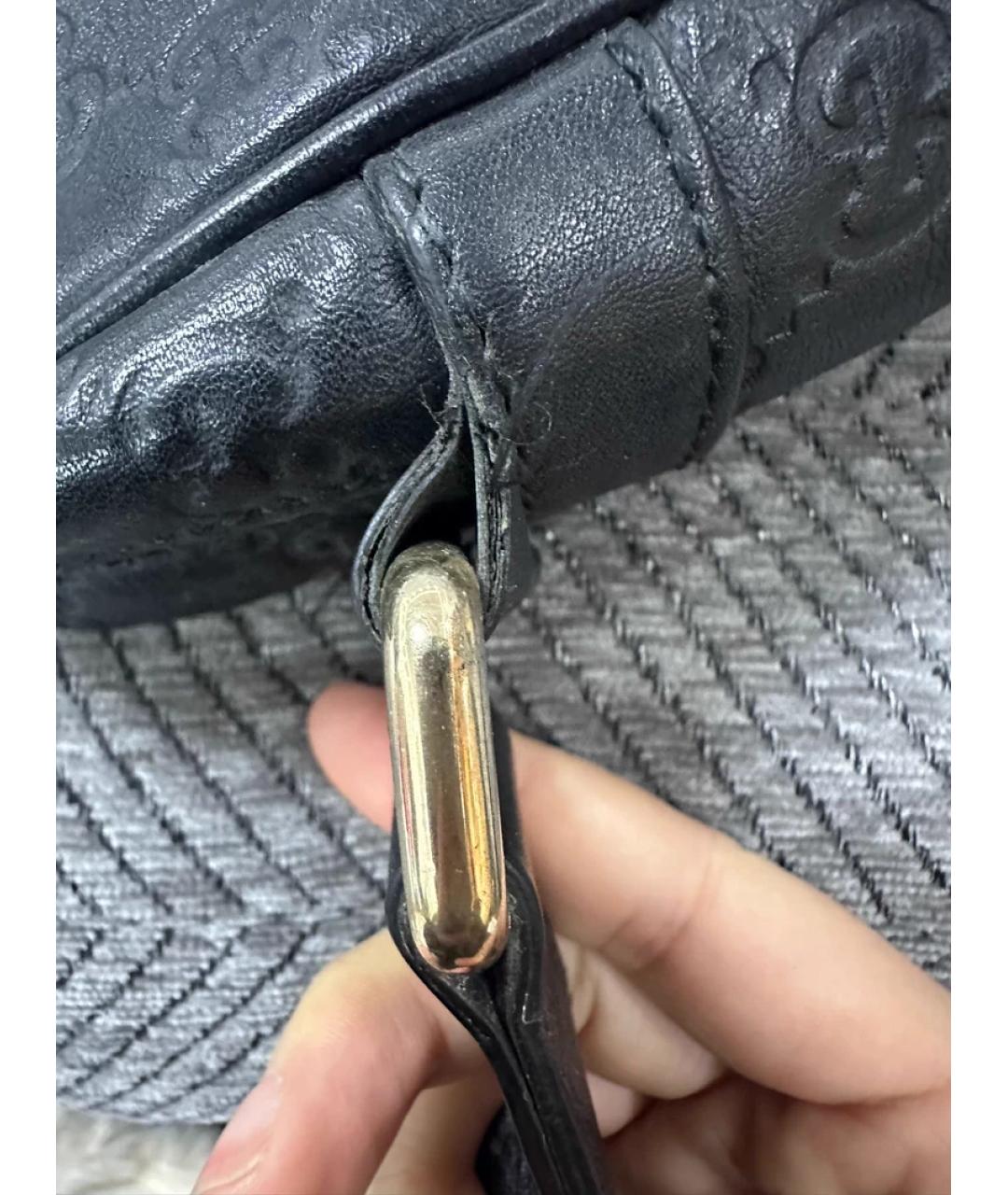 GUCCI Черная кожаная барсетка, фото 5