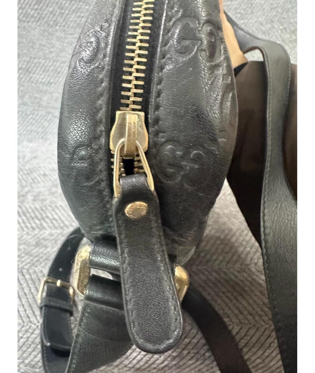 GUCCI Черная кожаная барсетка, фото 4