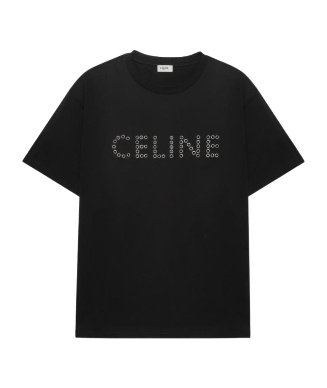 CELINE Черная футболка, фото 1
