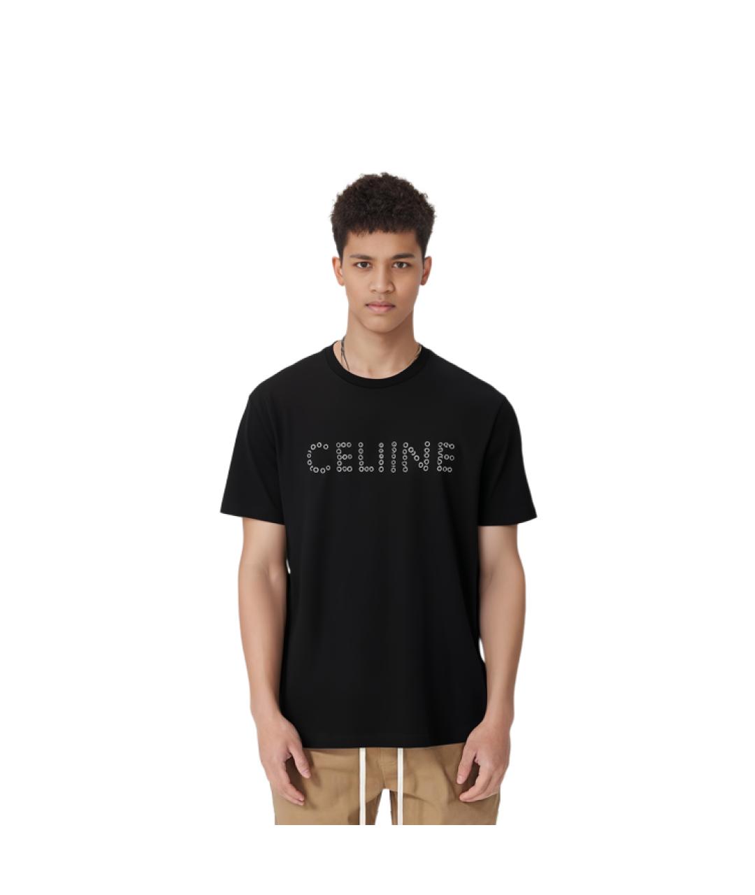 CELINE Черная футболка, фото 3