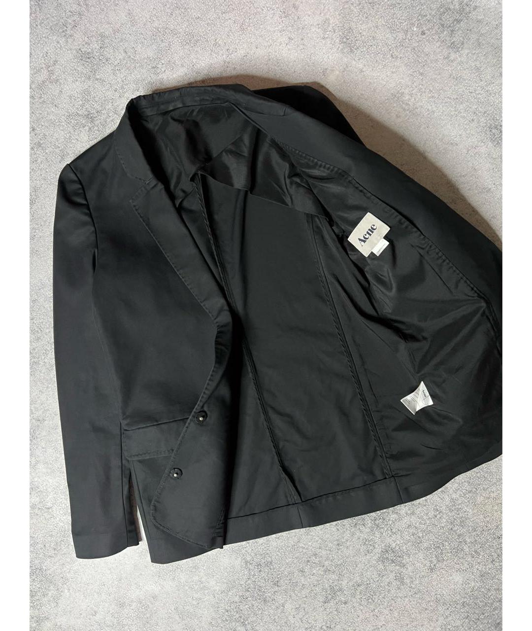 ACNE STUDIOS Черный хлопко-эластановый жакет/пиджак, фото 4