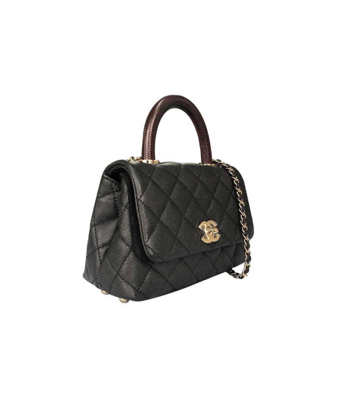 CHANEL Черная кожаная сумка через плечо, фото 2