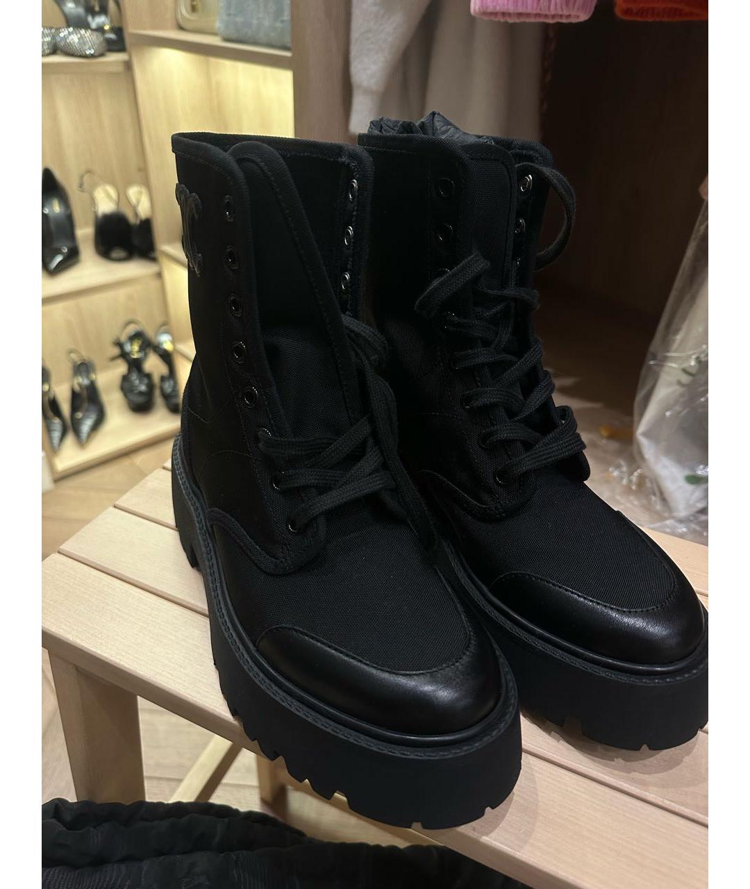 CELINE Черные кожаные ботинки, фото 2