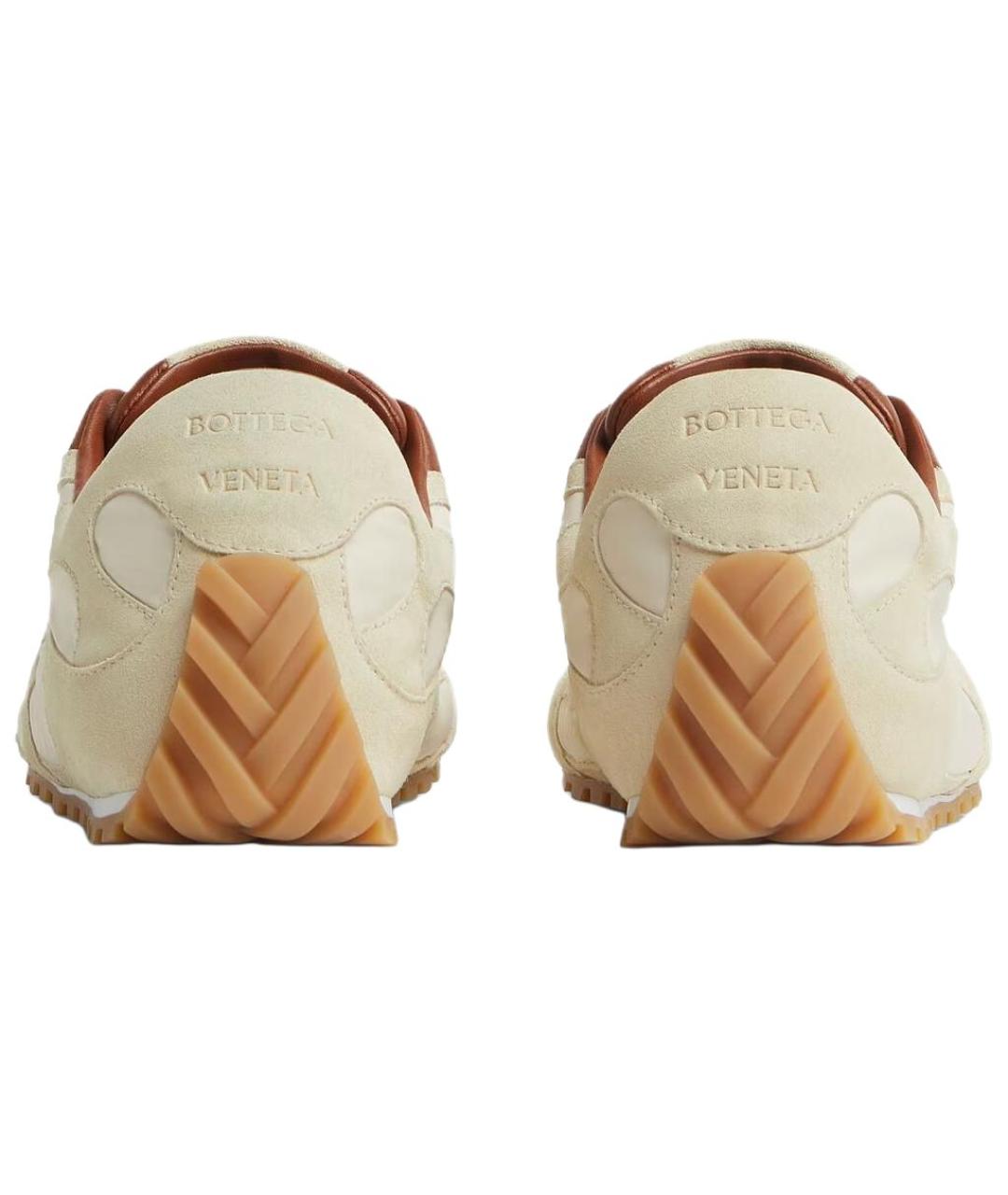 BOTTEGA VENETA Бежевые кожаные кроссовки, фото 6