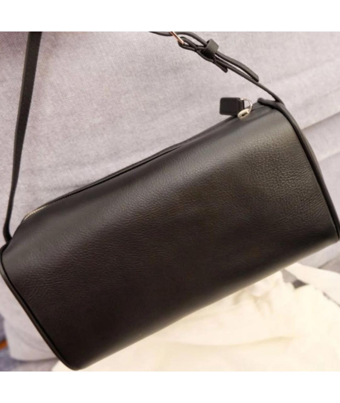 THE ROW Черная кожаная сумка с короткими ручками, фото 6