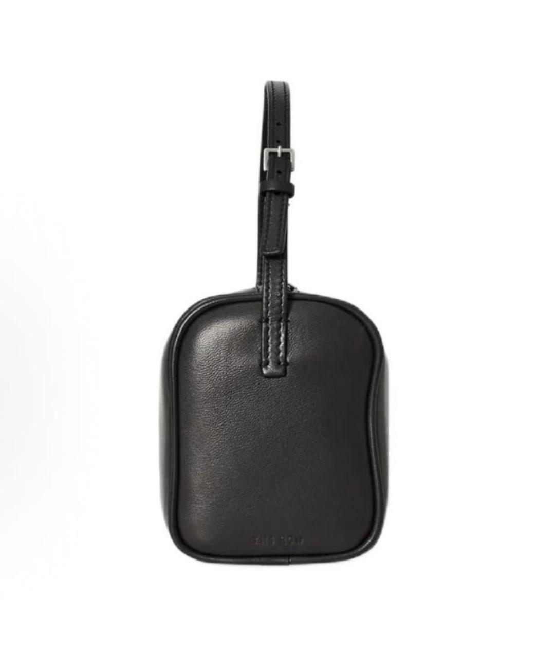 THE ROW Черная кожаная сумка с короткими ручками, фото 3