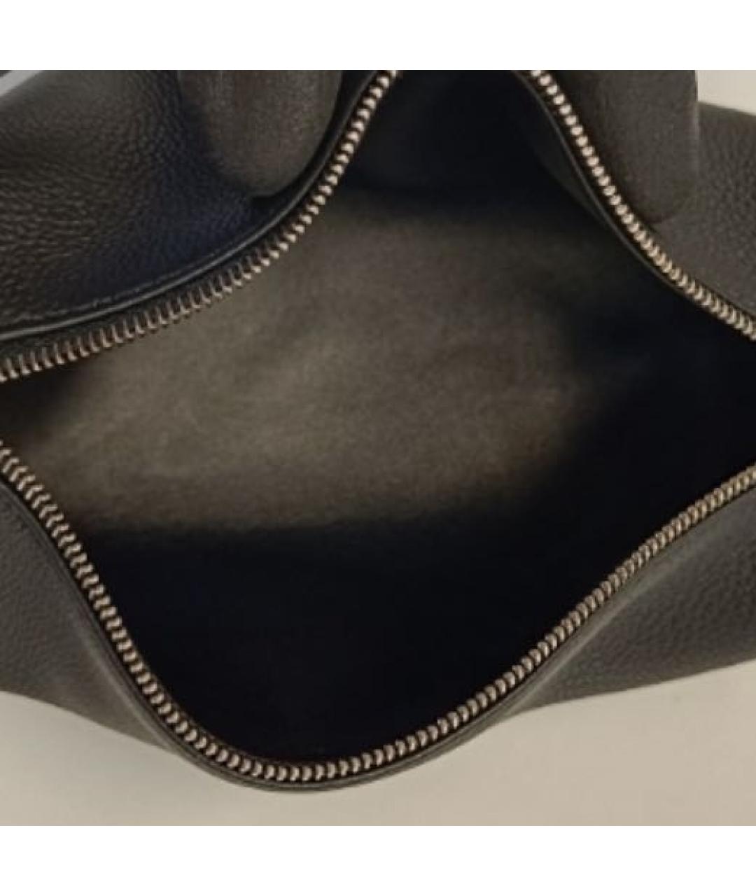 THE ROW Черная кожаная сумка с короткими ручками, фото 7