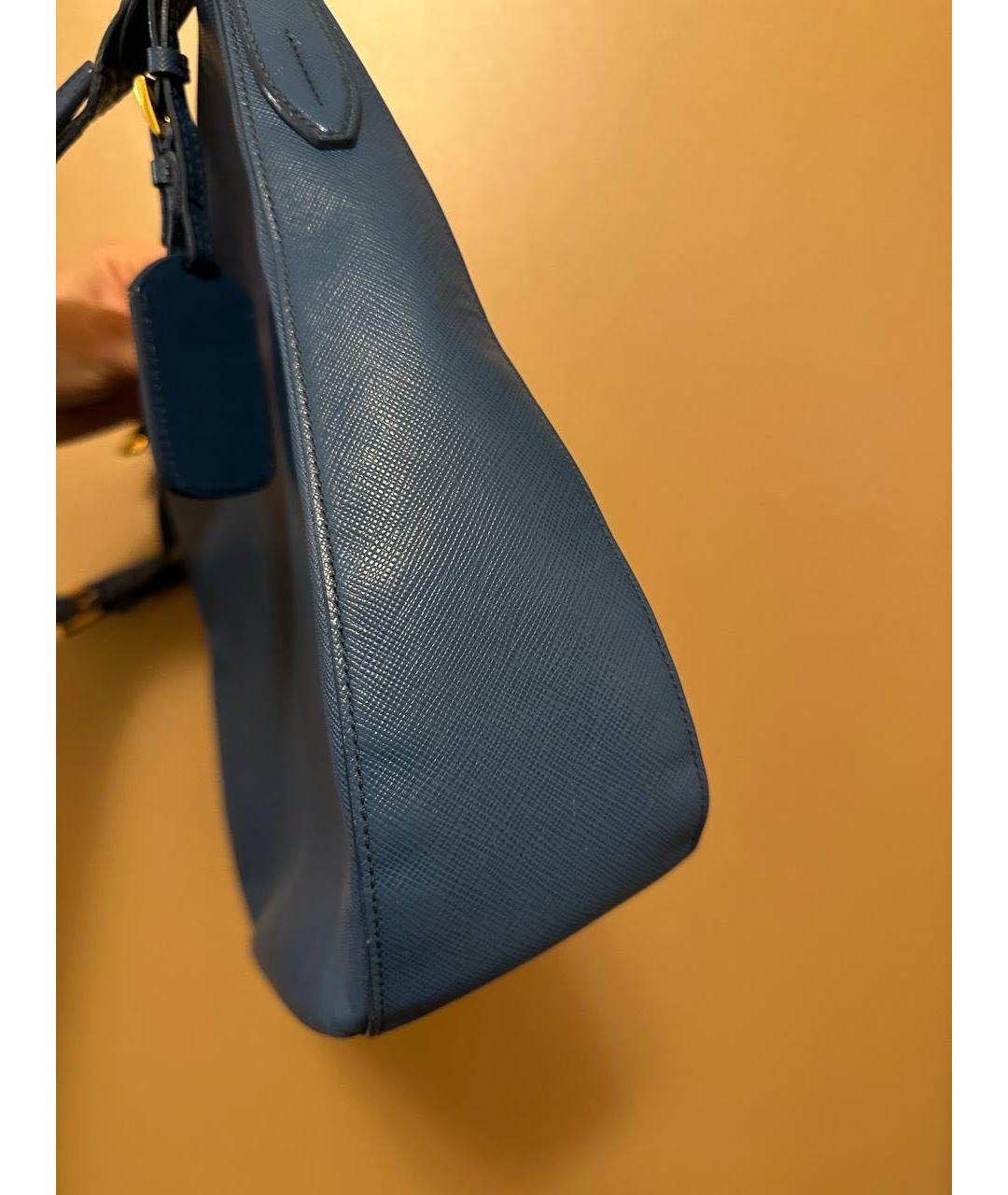 PRADA Темно-синяя кожаная сумка через плечо, фото 2