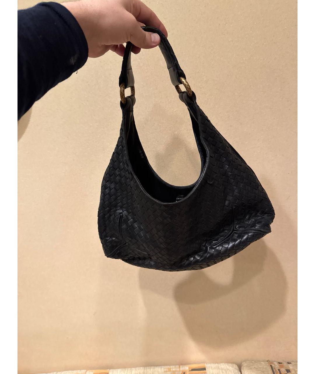 BOTTEGA VENETA Черная кожаная сумка с короткими ручками, фото 2