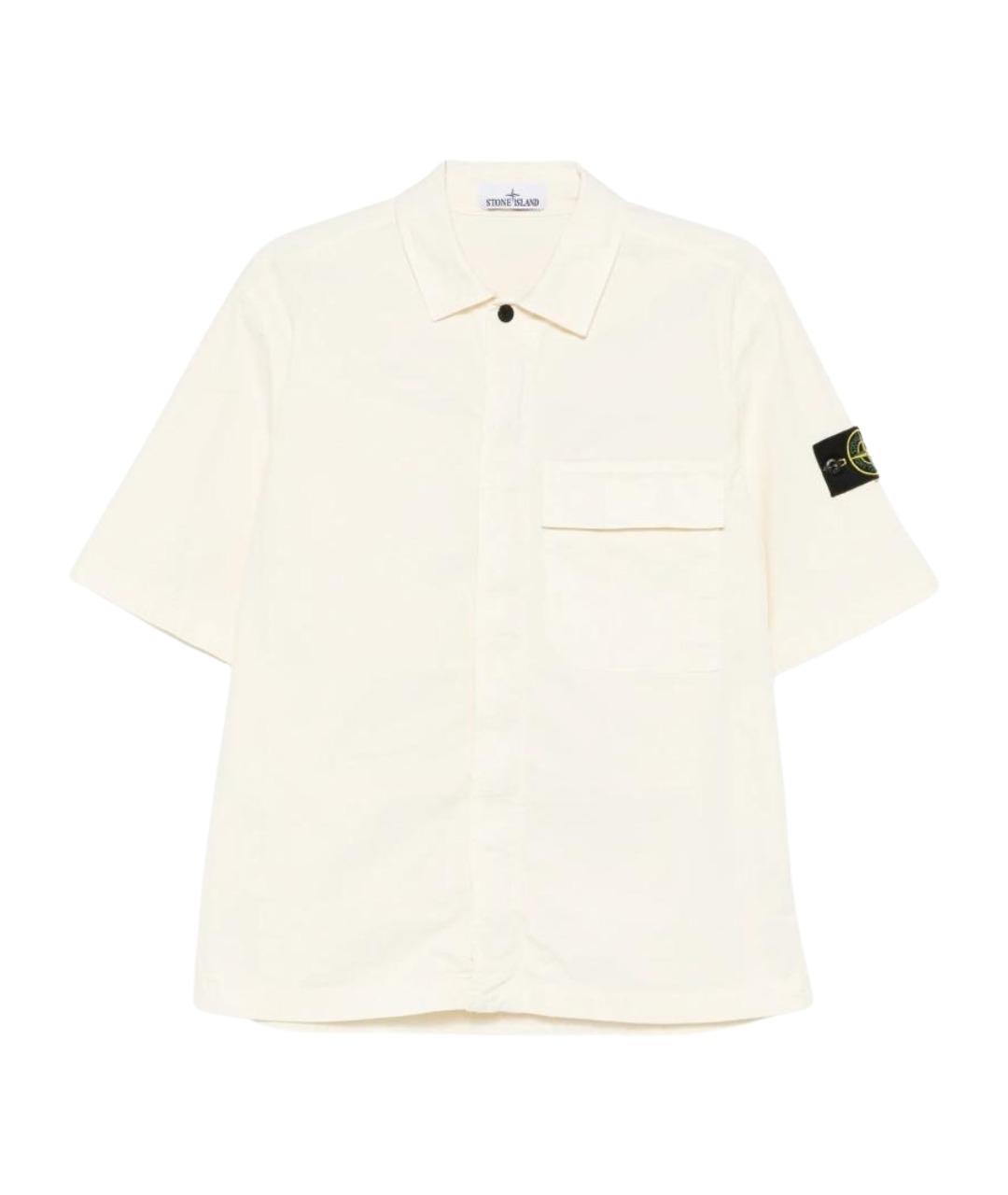 STONE ISLAND Белая хлопковая кэжуал рубашка, фото 1