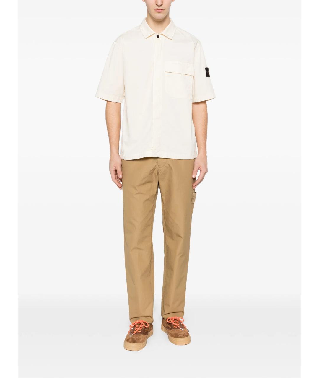 STONE ISLAND Белая хлопковая кэжуал рубашка, фото 2