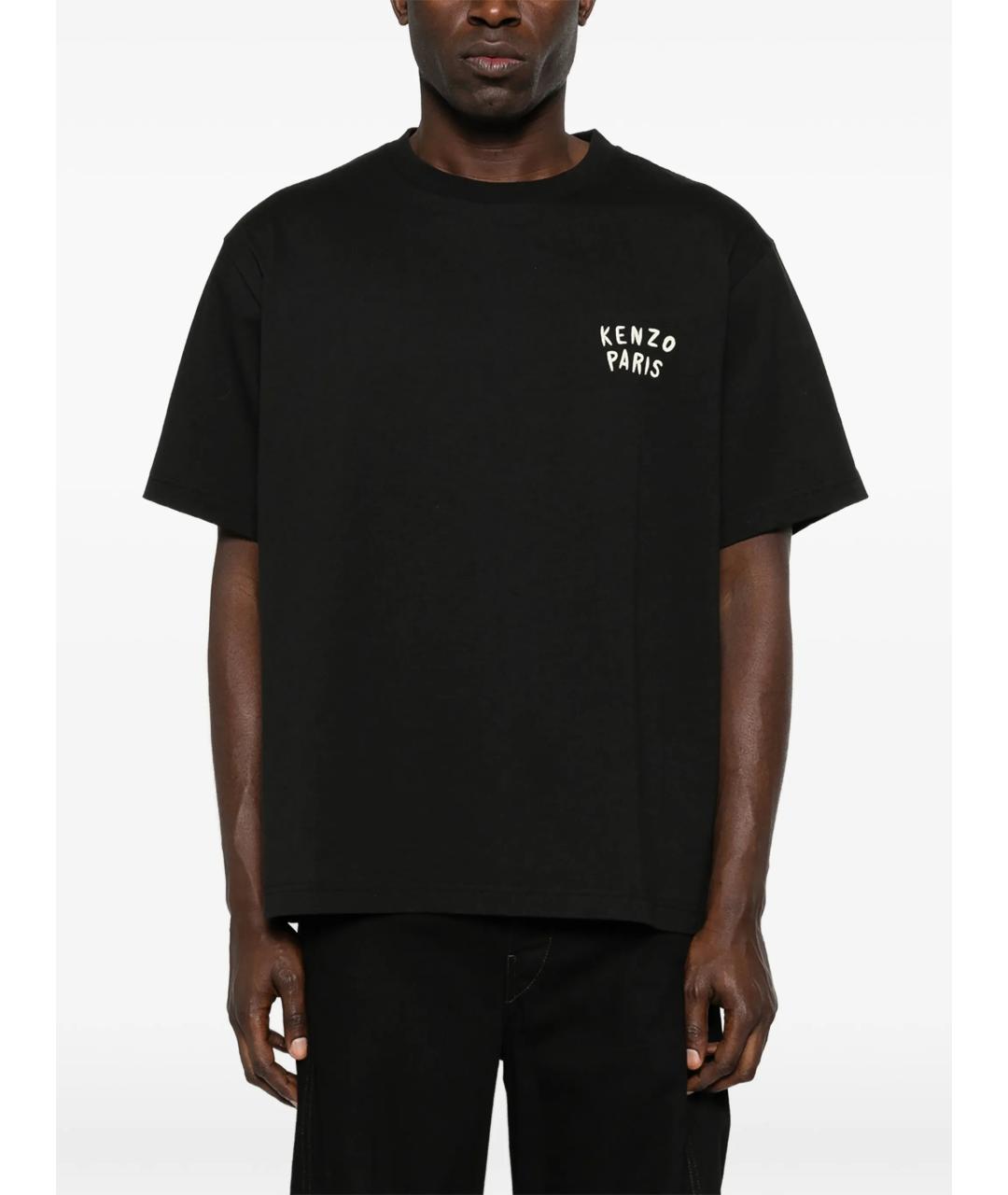 KENZO Черная хлопковая футболка, фото 3