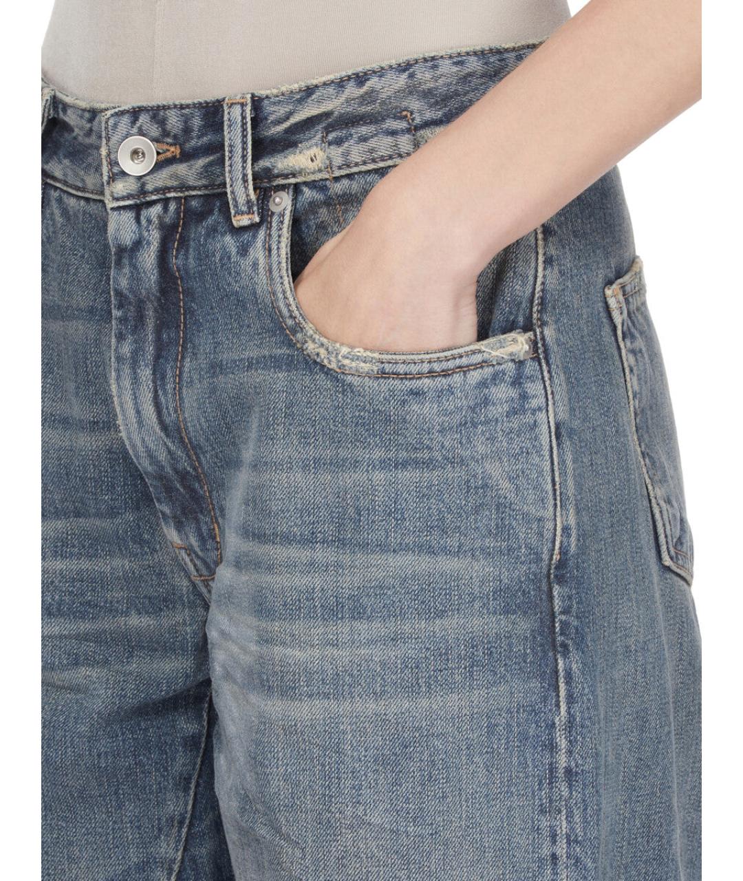 RICK OWENS DRKSHDW Синие хлопковые прямые джинсы, фото 8