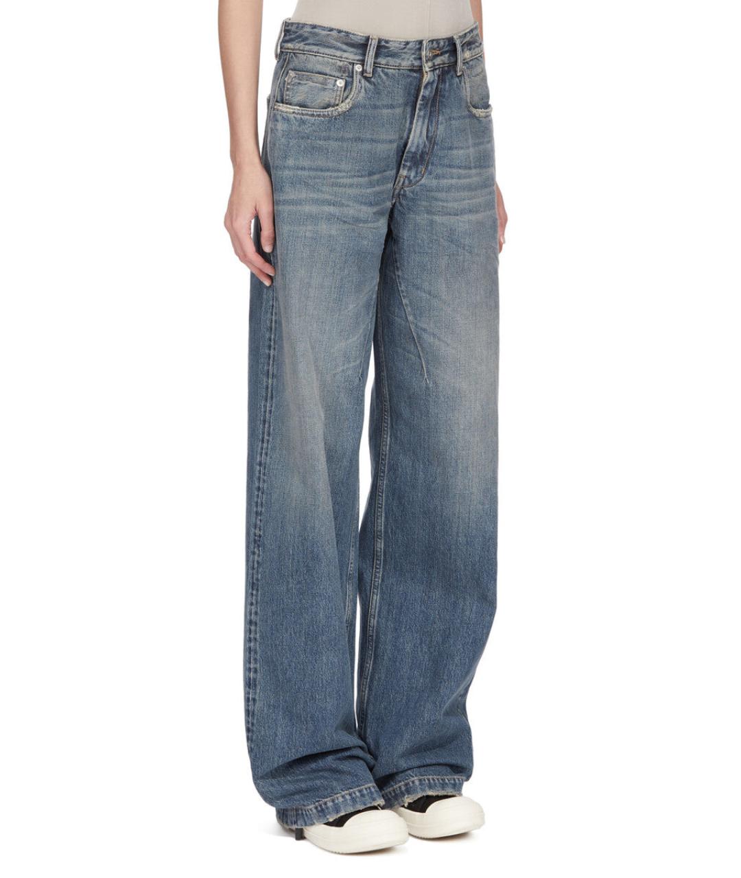 RICK OWENS DRKSHDW Синие хлопковые прямые джинсы, фото 4