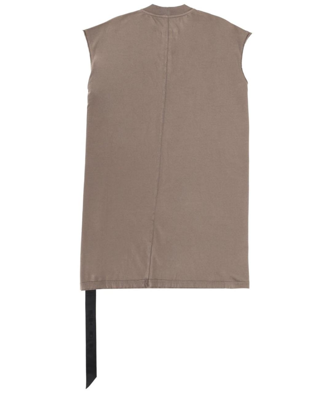 RICK OWENS DRKSHDW Бежевая хлопковая футболка, фото 2