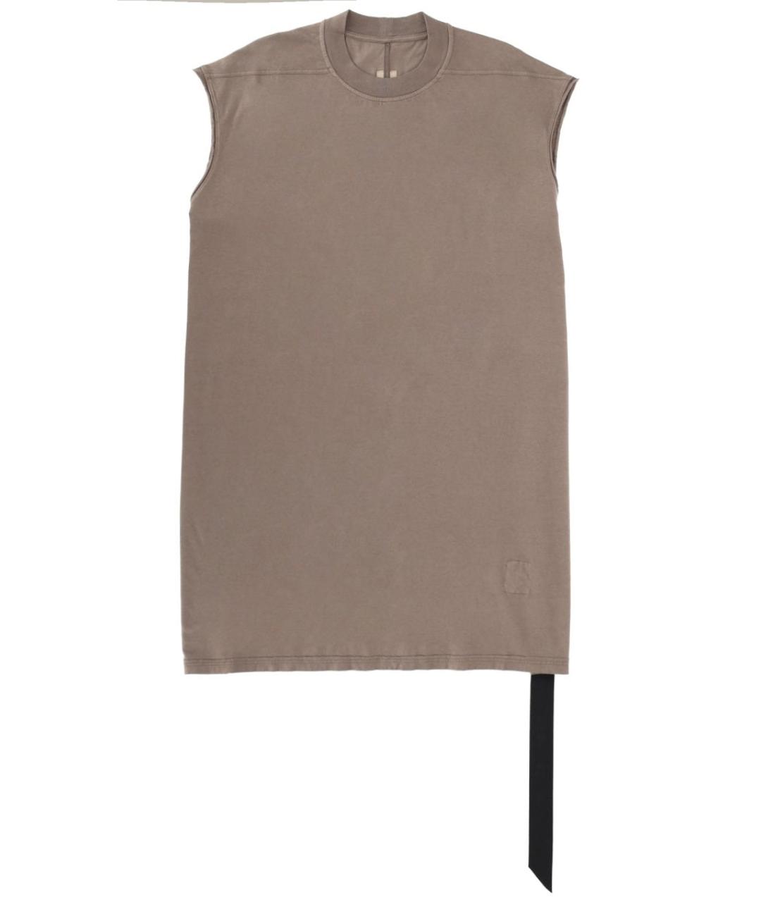 RICK OWENS DRKSHDW Бежевая хлопковая футболка, фото 1