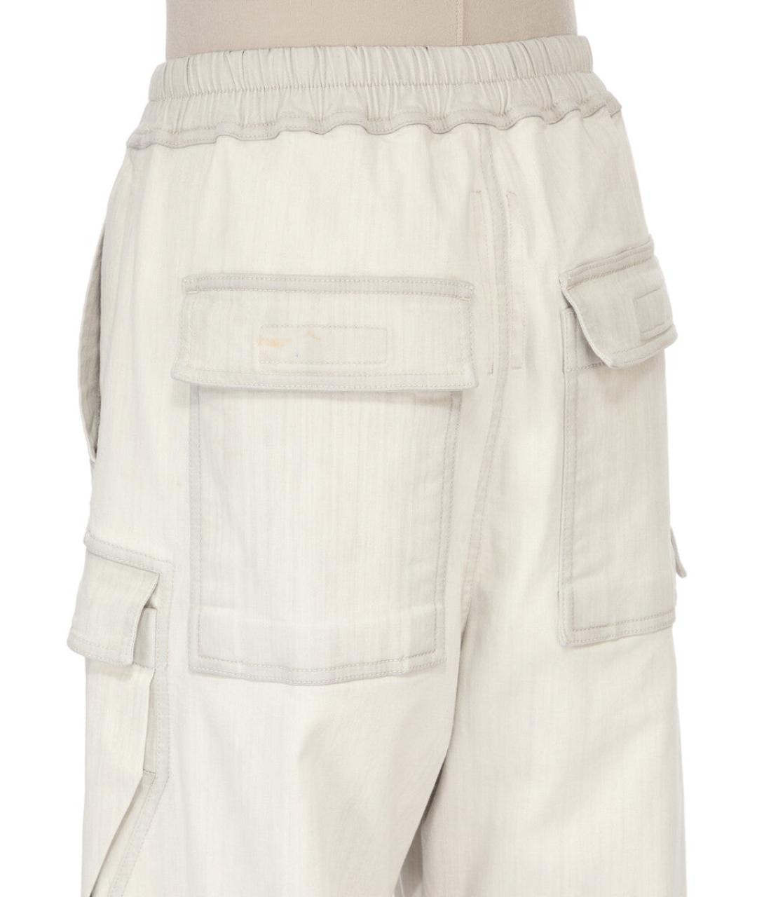 RICK OWENS DRKSHDW Белые хлопковые брюки широкие, фото 6