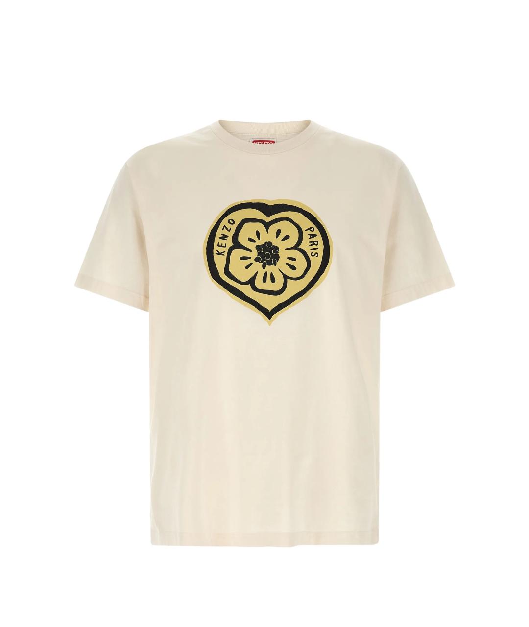 KENZO Бежевая хлопковая футболка, фото 1