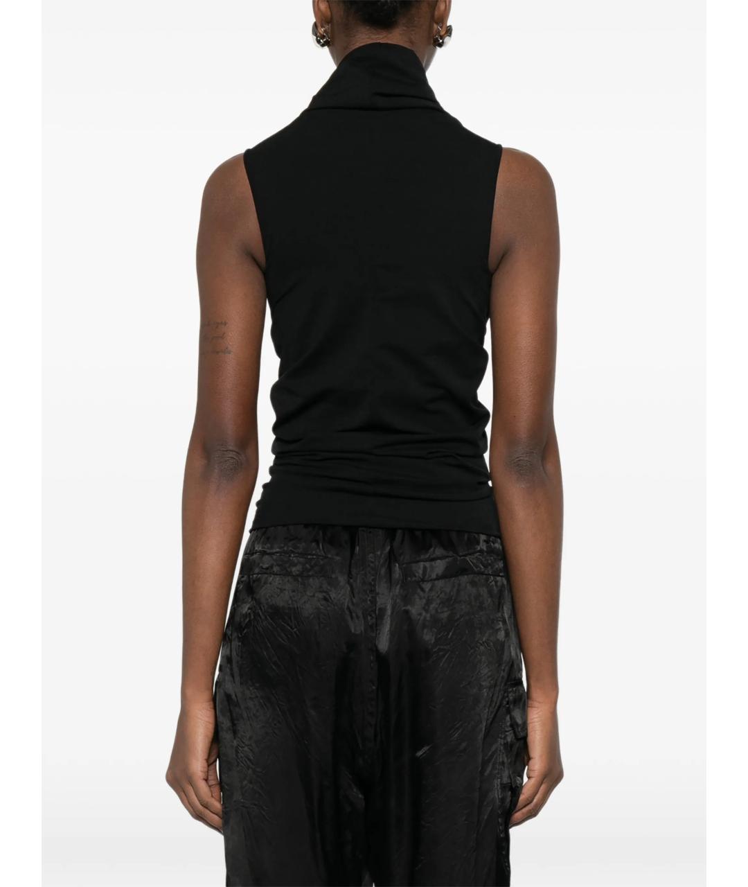 RICK OWENS Черная полиэстеровая майка, фото 4