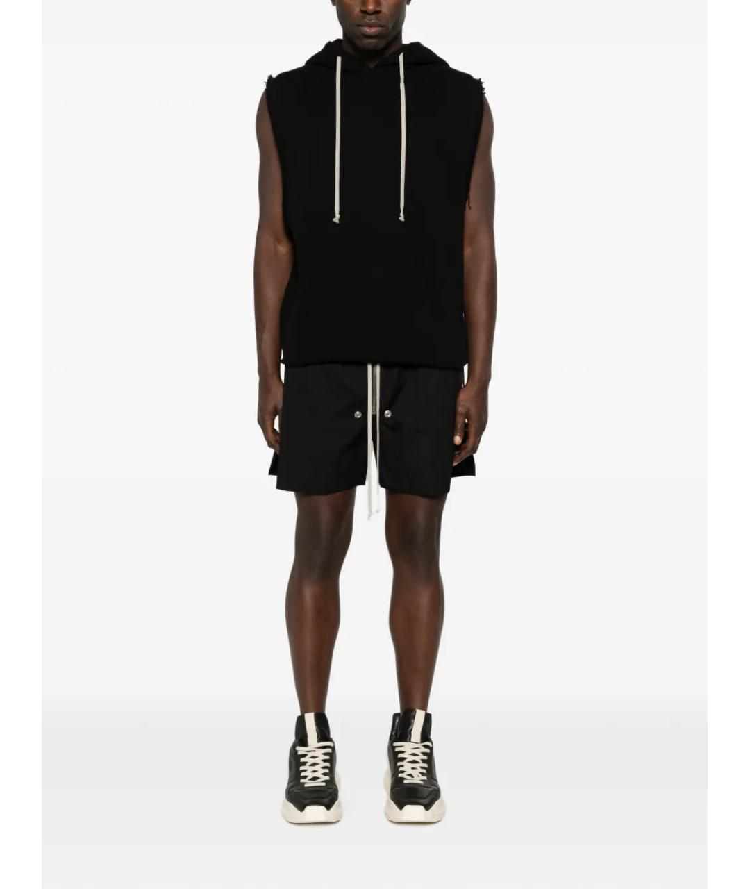 RICK OWENS Черные хлопковые шорты, фото 2