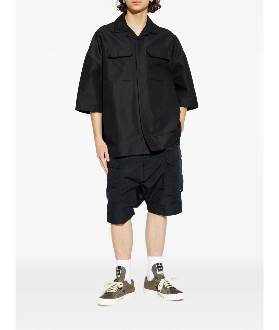 RICK OWENS Черная хлопко-шелковая кэжуал рубашка, фото 2