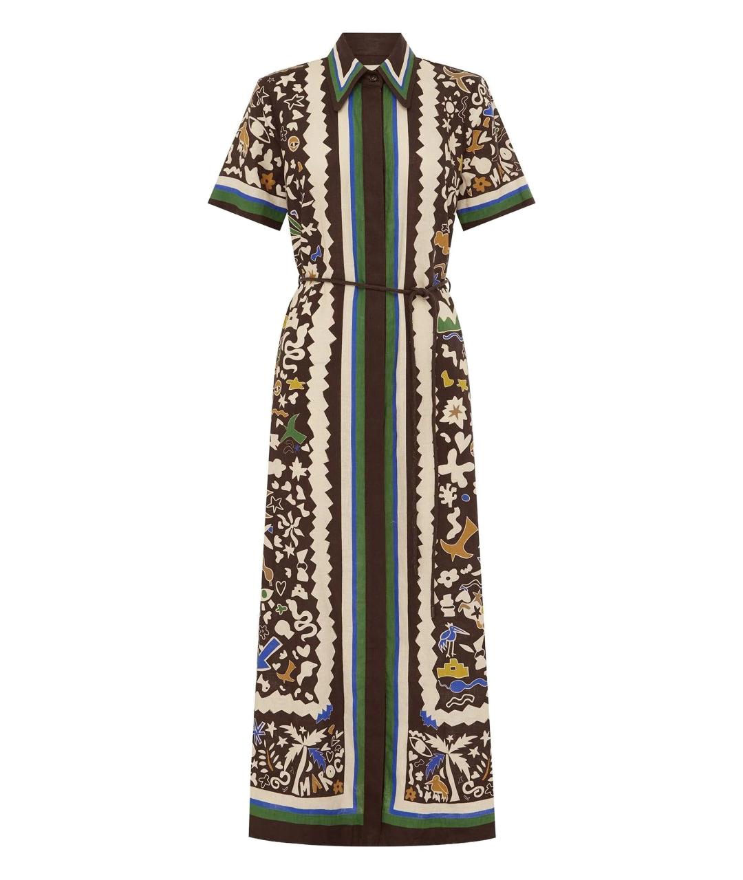 Alemais Мульти льняное повседневное платье, фото 1