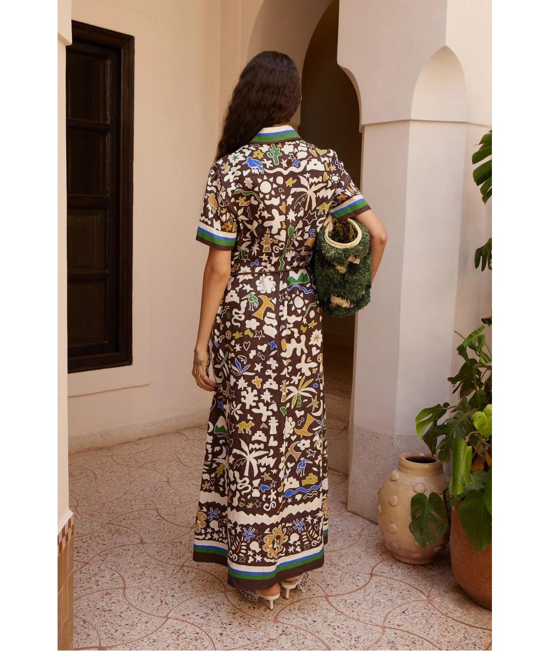 Alemais Мульти льняное повседневное платье, фото 4