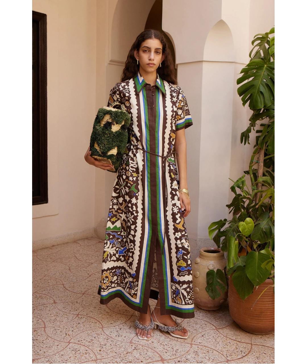 Alemais Мульти льняное повседневное платье, фото 2