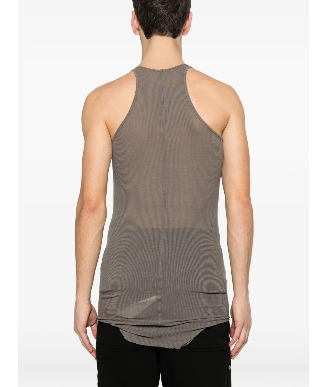 RICK OWENS Серая хлопковая майка, фото 4