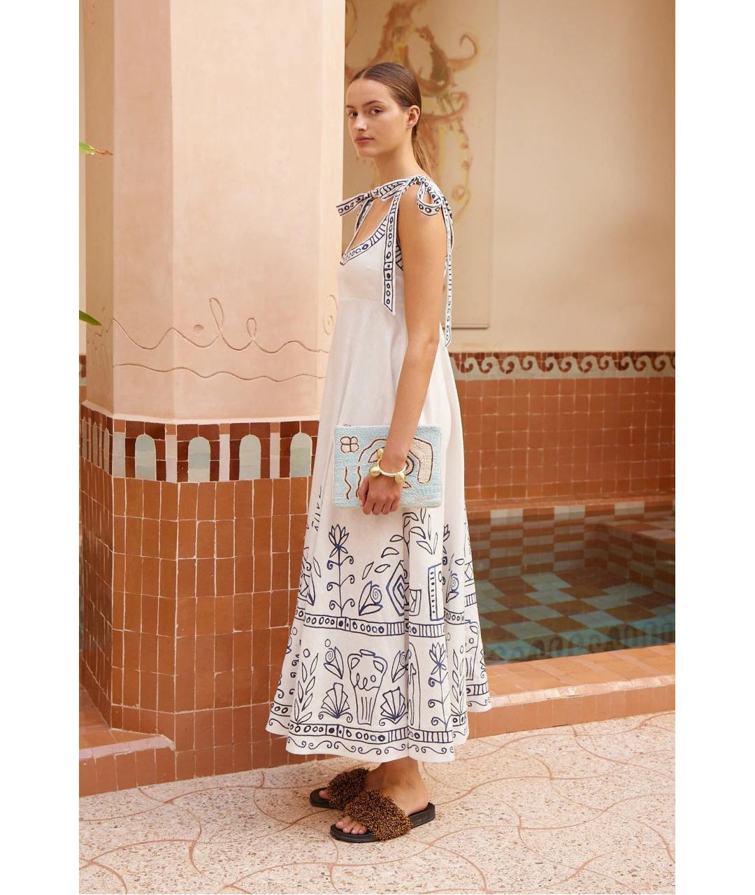 Alemais Белое льняное повседневное платье, фото 3