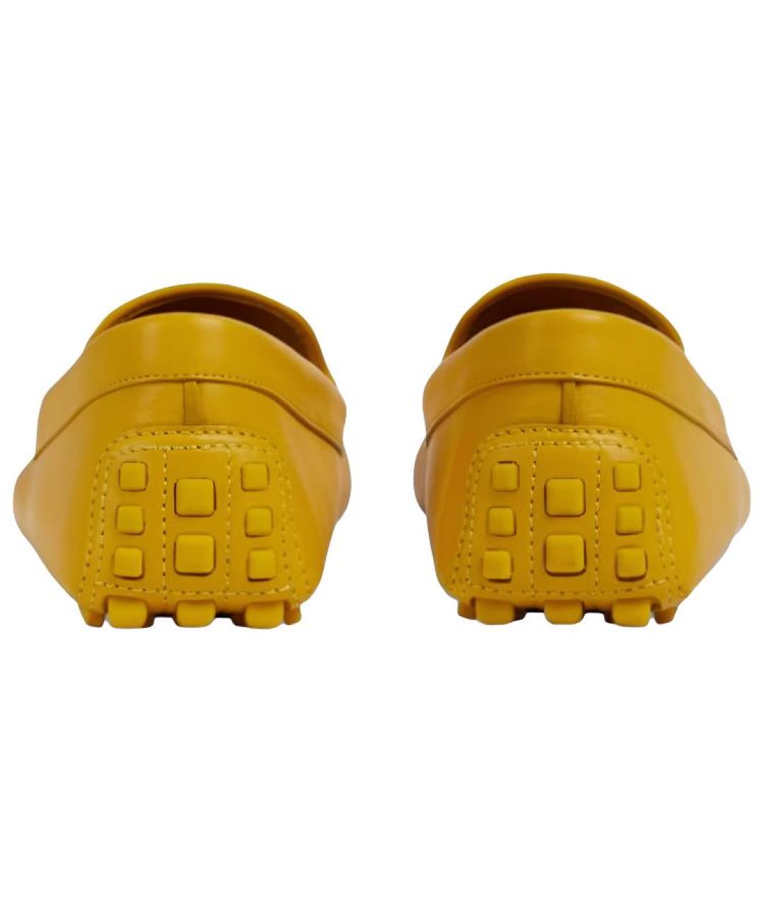 GUCCI Желтые кожаные лоферы, фото 5