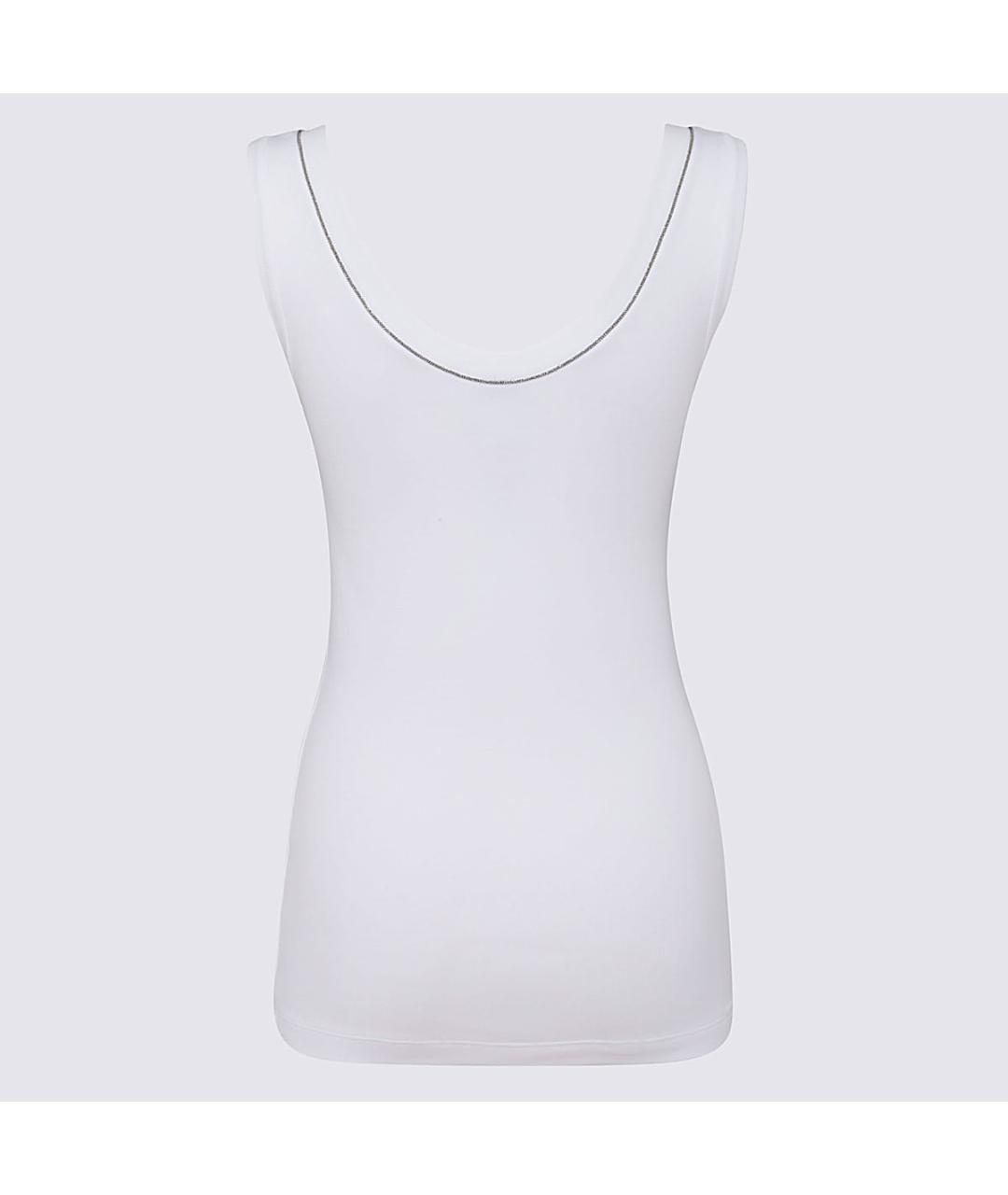 BRUNELLO CUCINELLI Белая хлопковая майка, фото 2