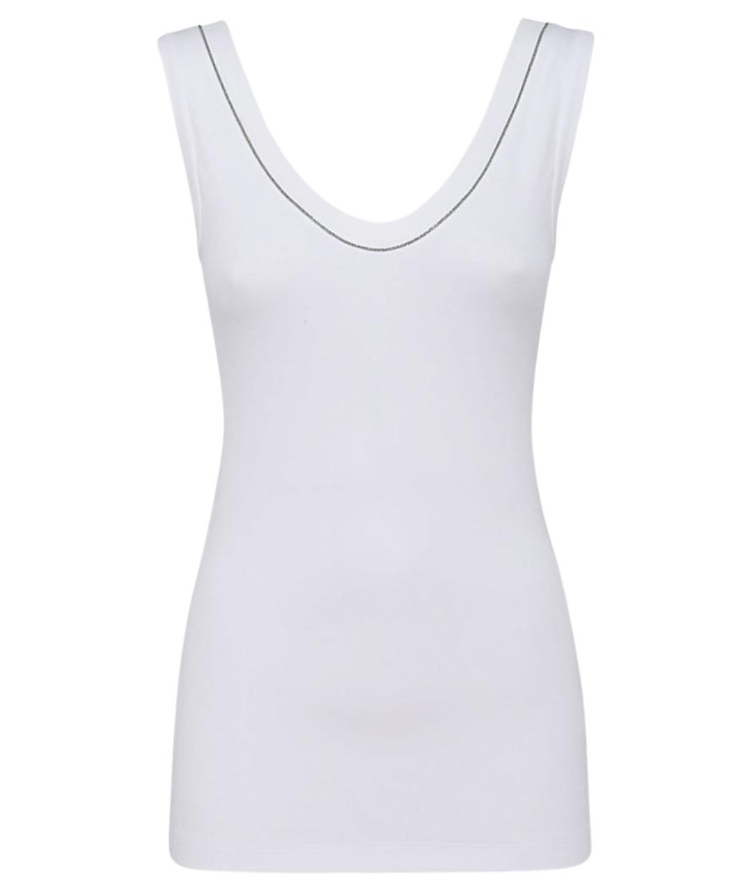 BRUNELLO CUCINELLI Белая хлопковая майка, фото 1