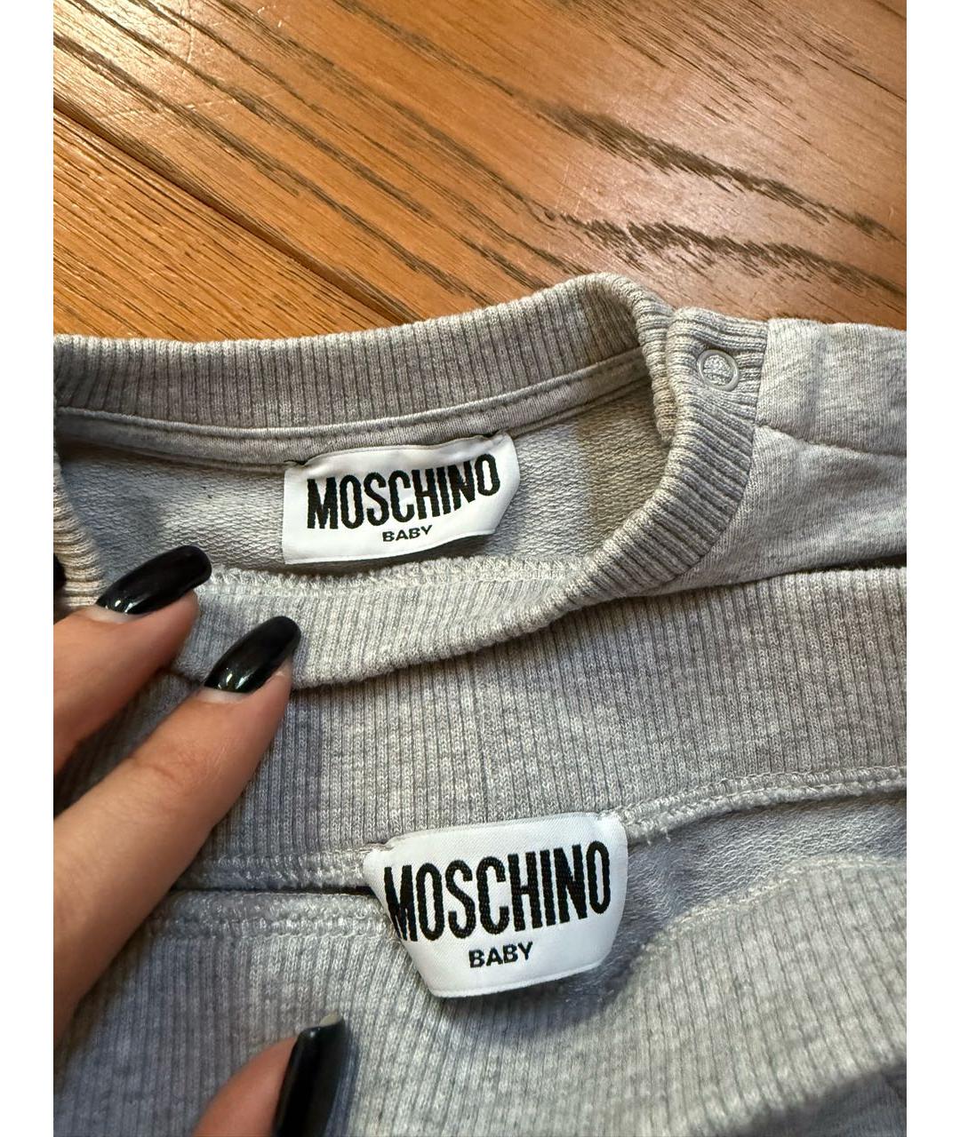MOSCHINO Серый хлопковый комплект, фото 3