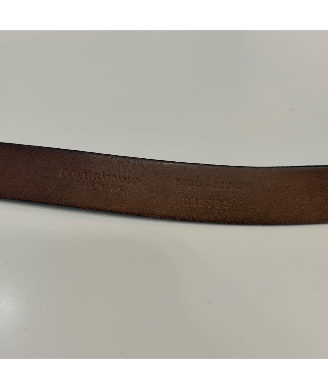 DOLCE&GABBANA Черный кожаный ремень, фото 3