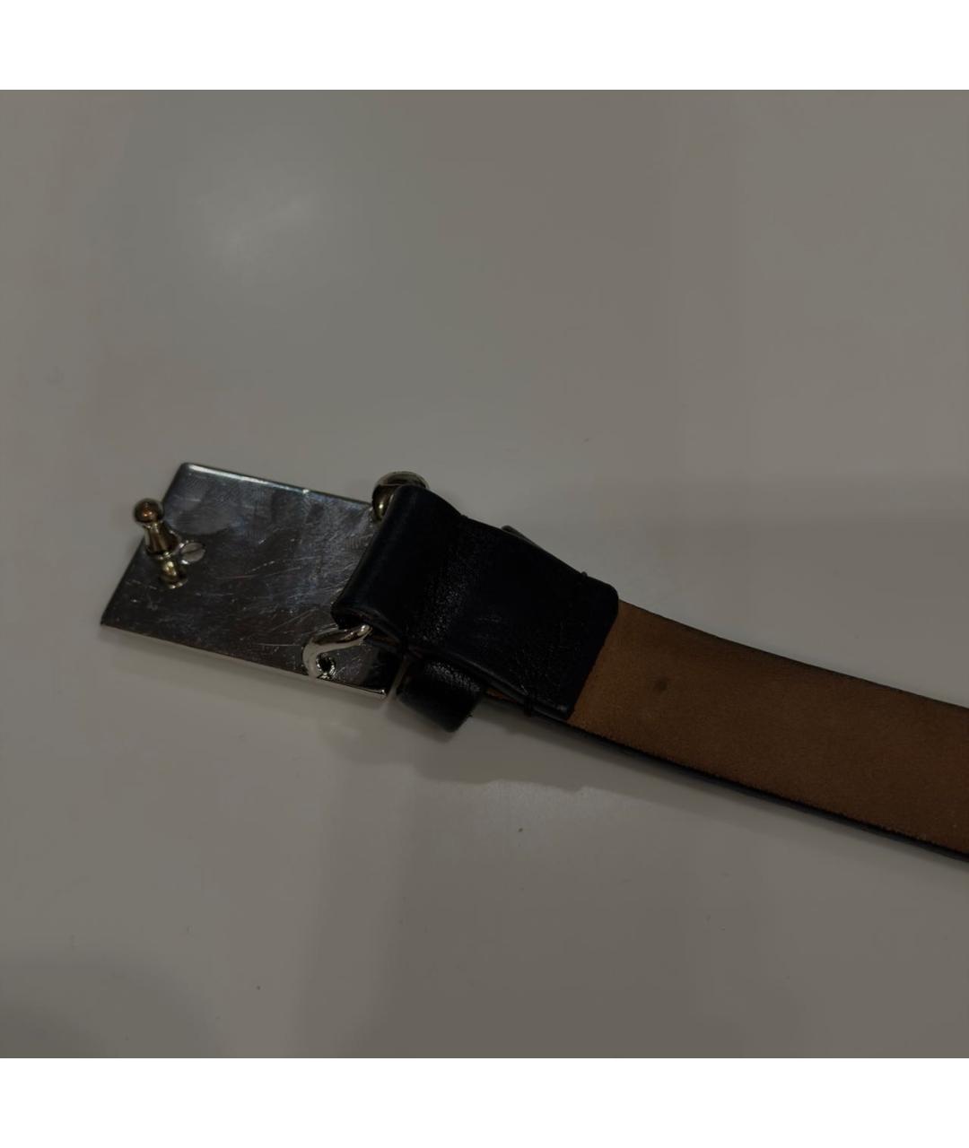 DOLCE&GABBANA Черный кожаный ремень, фото 2