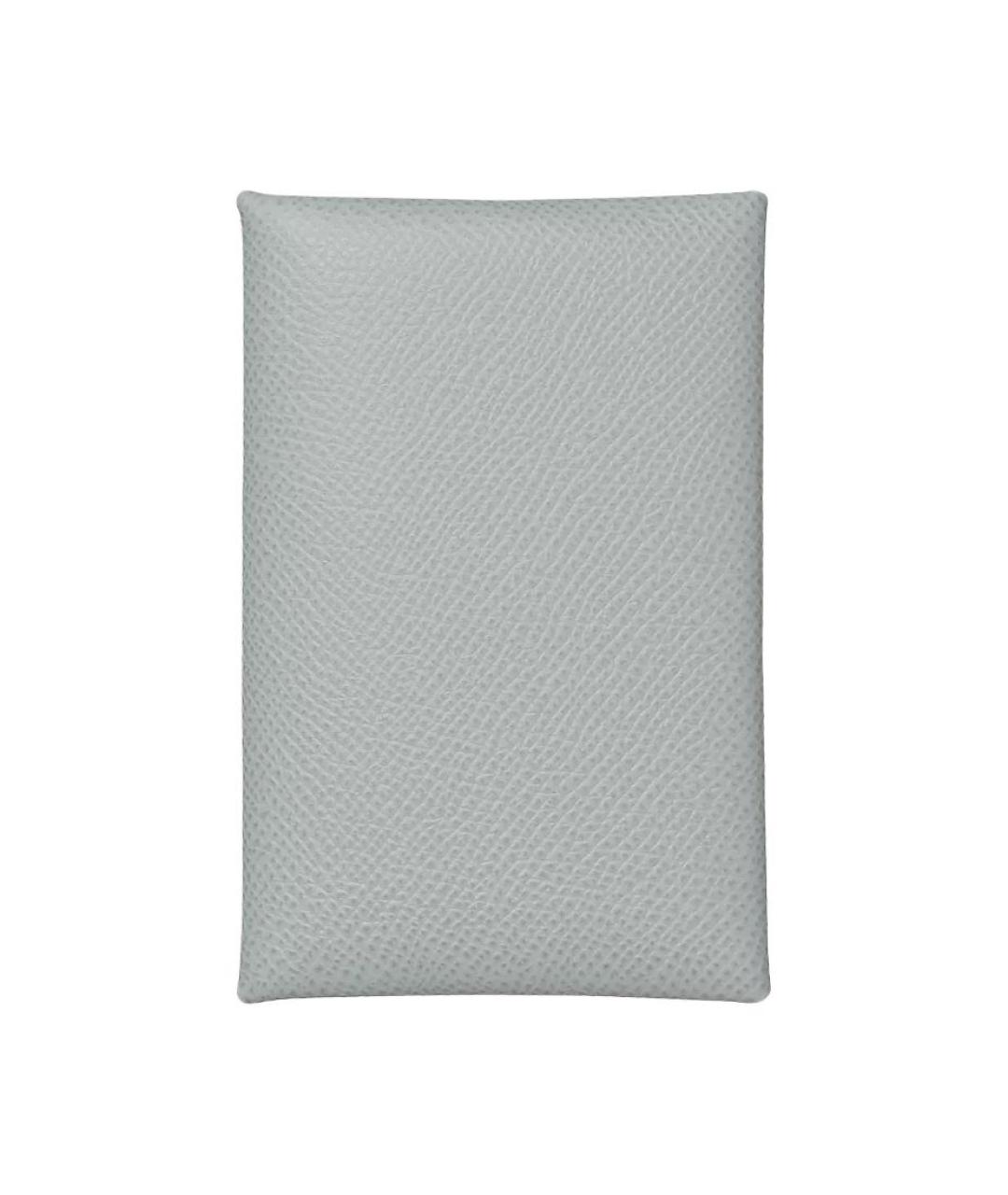 HERMES Серый кожаный кардхолдер, фото 1