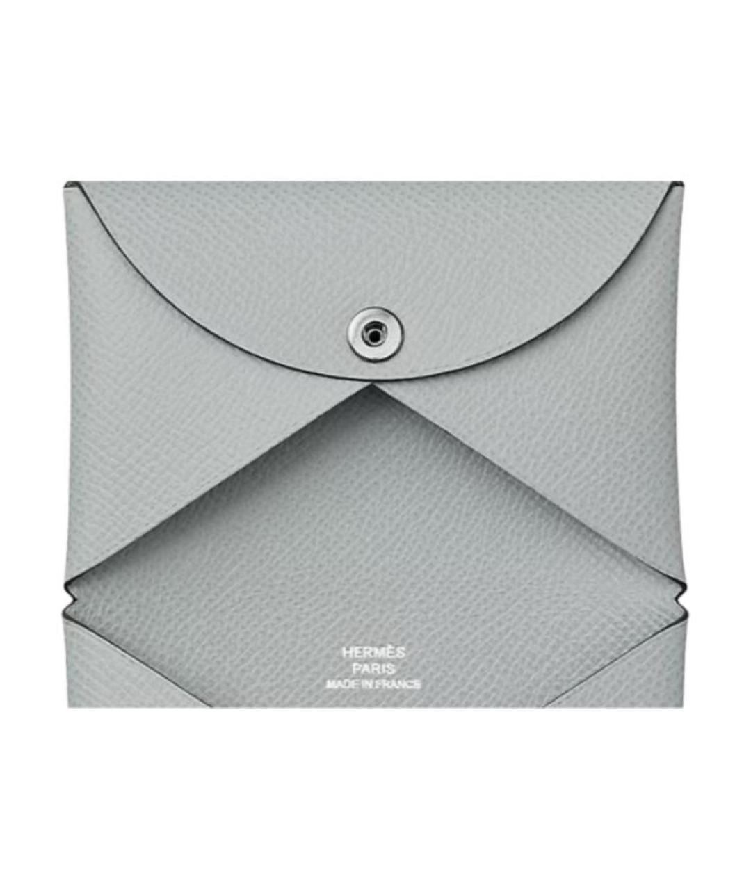 HERMES Серый кожаный кардхолдер, фото 3