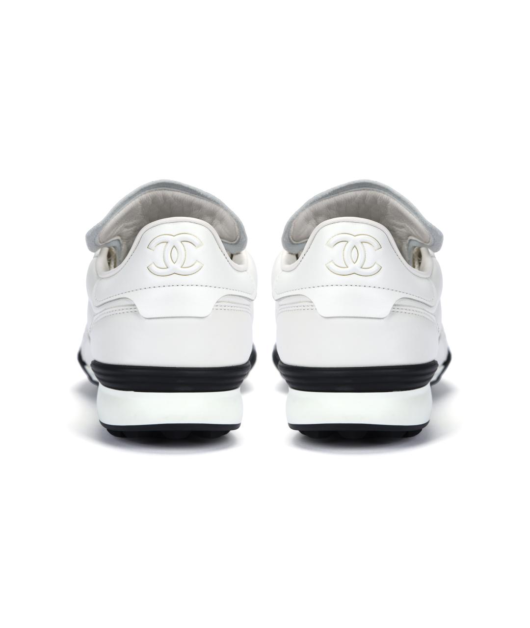 CHANEL Белые кожаные кроссовки, фото 4