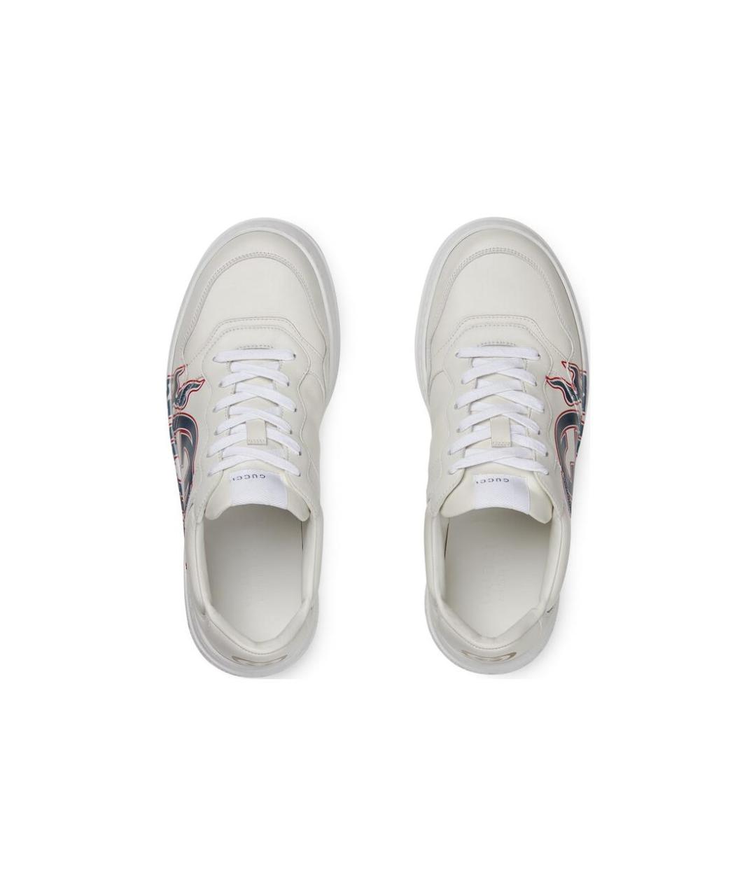GUCCI Белые кожаные низкие кроссовки / кеды, фото 3