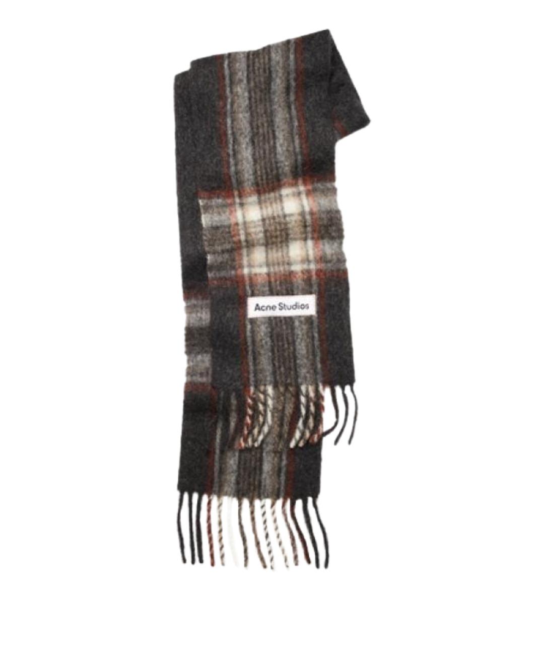 ACNE STUDIOS Серый шерстяной шарф, фото 1