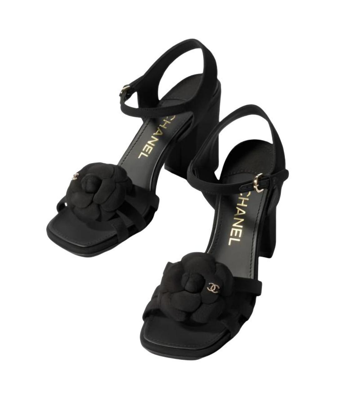 CHANEL Черные босоножки, фото 3