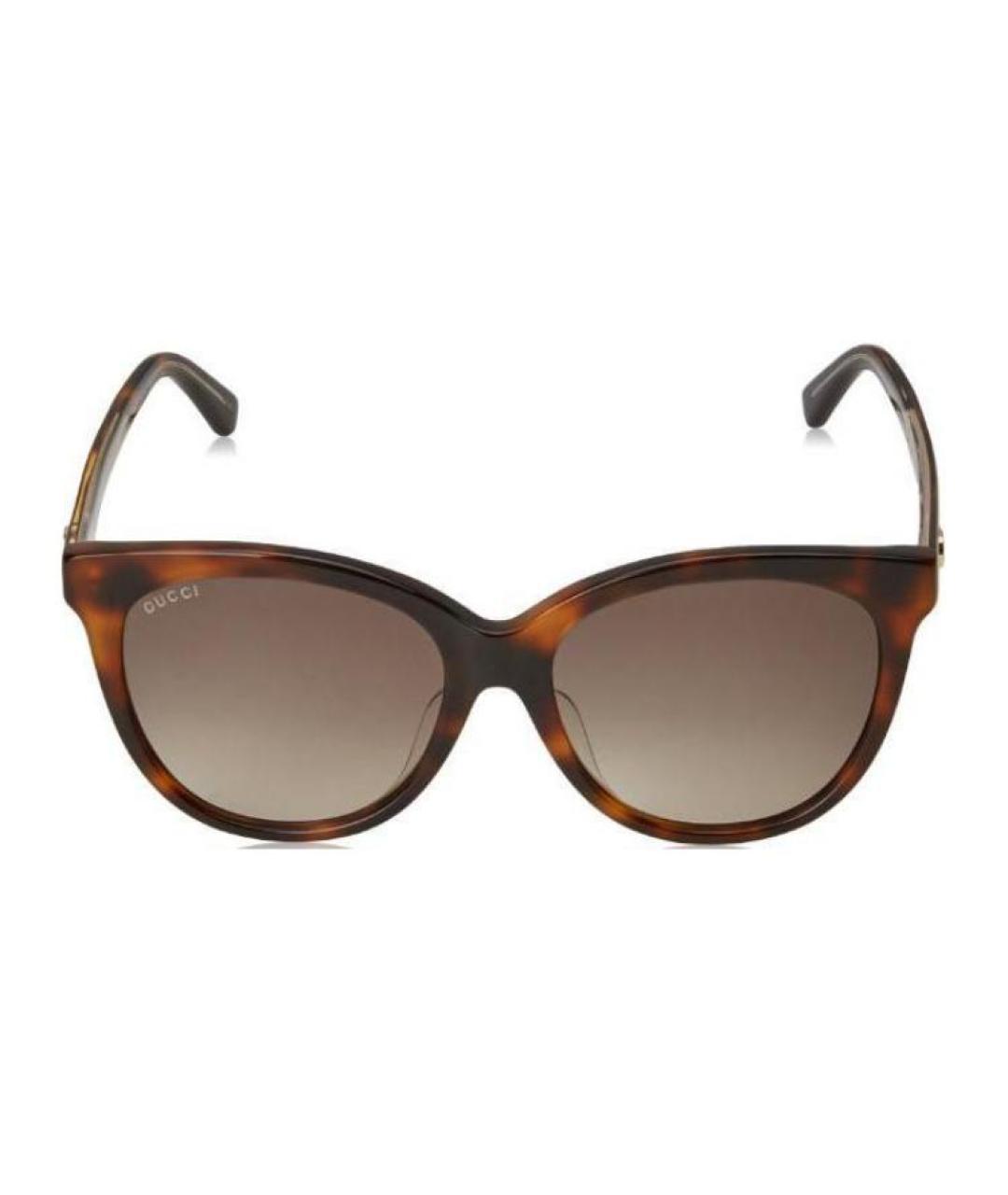 GUCCI Коричневые пластиковые солнцезащитные очки, фото 2