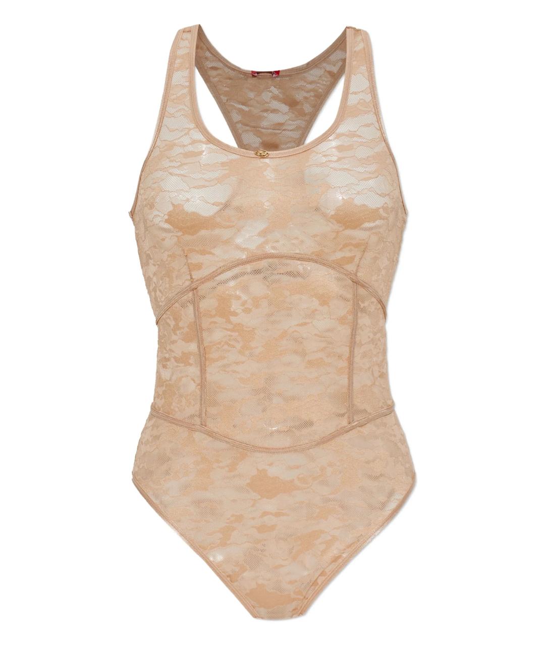 DIESEL Бежевое полиамидовое боди, фото 1